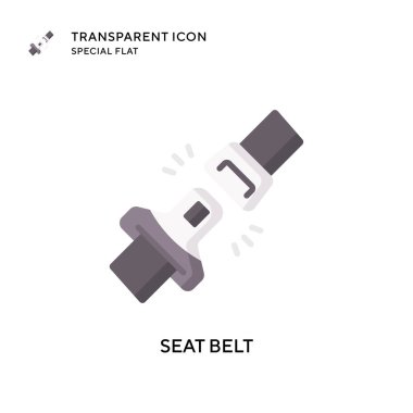 Emniyet kemeri vektör simgesi. Düz çizim. EPS 10 vektörü.