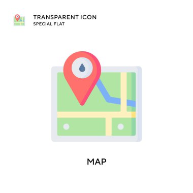 Harita vektör simgesi. Düz çizim. EPS 10 vektörü.