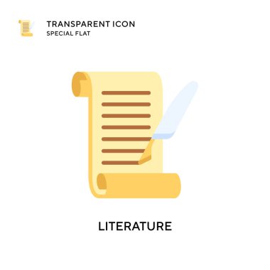 Edebiyat vektör simgesi. Düz çizim. EPS 10 vektörü.