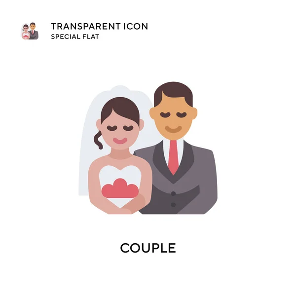 Icône Vectorielle Couple Illustration Style Plat Vecteur Eps — Image vectorielle