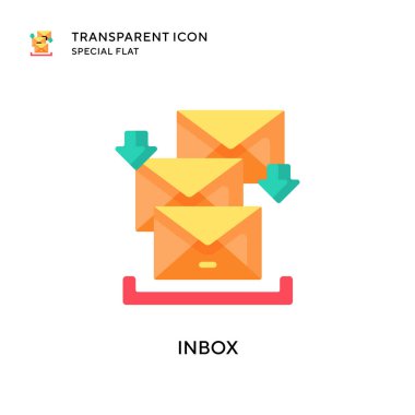 Gelen kutusu vektör simgesi. Düz çizim. EPS 10 vektörü.