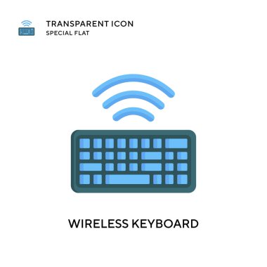 Kablosuz klavye vektör simgesi. Düz çizim. EPS 10 vektörü.