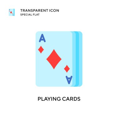 Kart vektör simgesi oynanıyor. Düz çizim. EPS 10 vektörü.