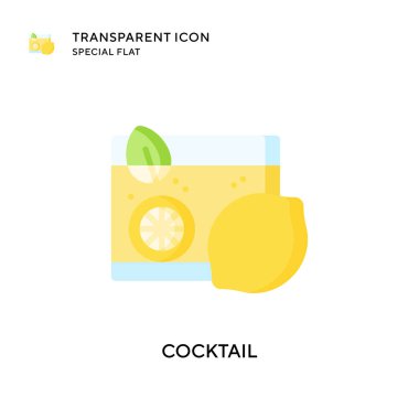 Kokteyl vektör simgesi. Düz çizim. EPS 10 vektörü.