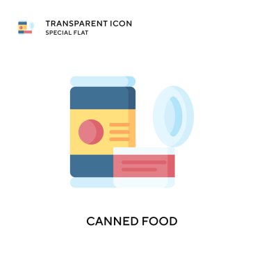 Konserve gıda vektör simgesi. Düz çizim. EPS 10 vektörü.