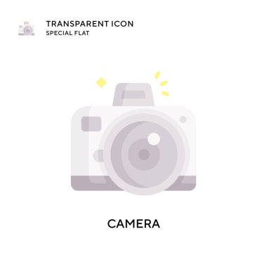 Kamera vektör simgesi. Düz çizim. EPS 10 vektörü.