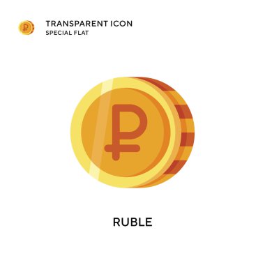Ruble vektör simgesi. Düz çizim. EPS 10 vektörü.
