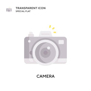 Kamera vektör simgesi. Düz çizim. EPS 10 vektörü.