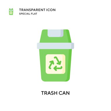 Çöp kutusu ikonu. Düz çizim. EPS 10 vektörü.