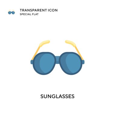 Güneş gözlüğü vektör simgesi. Düz çizim. EPS 10 vektörü.