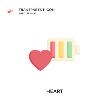 Kalp vektör simgesi. Düz çizim. EPS 10 vektörü.