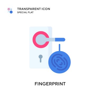 Parmak izi vektör simgesi. Düz çizim. EPS 10 vektörü.