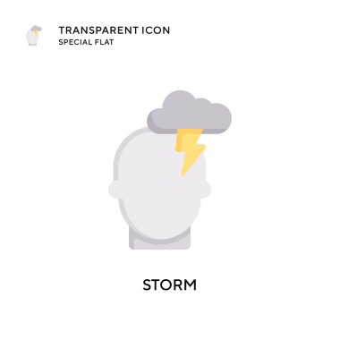 Fırtına vektör simgesi. Düz çizim. EPS 10 vektörü.