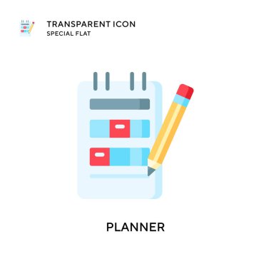 Planlayıcı vektör simgesi. Düz çizim. EPS 10 vektörü.