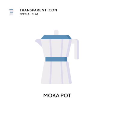 Moka pot vektör simgesi. Düz çizim. EPS 10 vektörü.