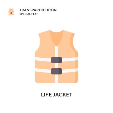 Can yeleği vektör simgesi. Düz çizim. EPS 10 vektörü.