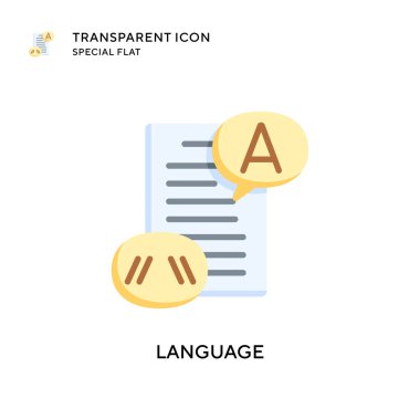 Dil vektör simgesi. Düz çizim. EPS 10 vektörü.