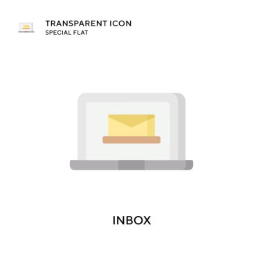 Gelen kutusu vektör simgesi. Düz çizim. EPS 10 vektörü.