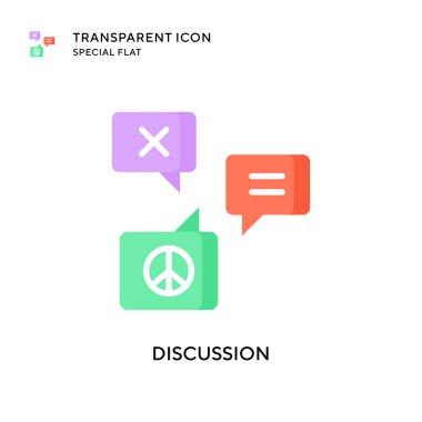 Tartışma vektör simgesi. Düz çizim. EPS 10 vektörü.