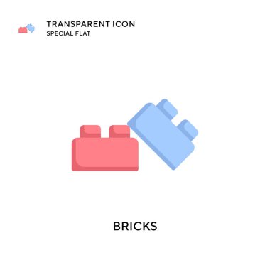 Tuğla vektör simgesi. Düz çizim. EPS 10 vektörü.