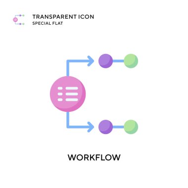 Çalışma akışı vektör simgesi. Düz çizim. EPS 10 vektörü.