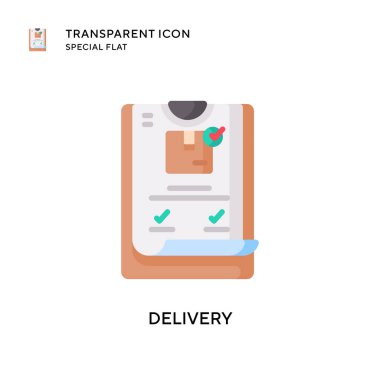 Teslimat vektör simgesi. Düz çizim. EPS 10 vektörü.