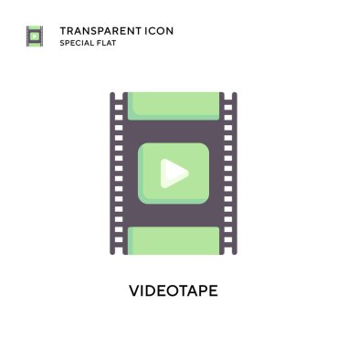 Video kaset vektör simgesi. Düz çizim. EPS 10 vektörü.