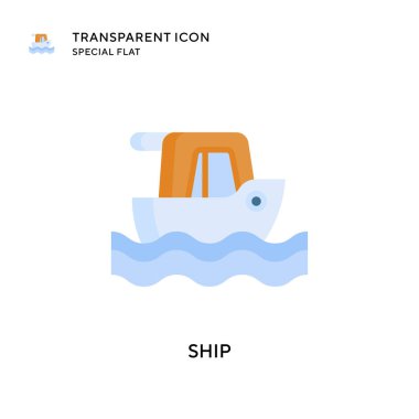 Gemi vektör simgesi. Düz çizim. EPS 10 vektörü.