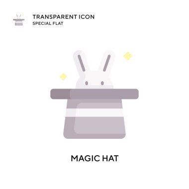 Sihirli şapka vektör simgesi. Düz çizim. EPS 10 vektörü.