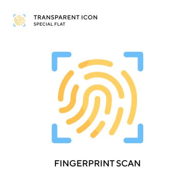 Parmak izi tarama vektör simgesi. Düz çizim. EPS 10 vektörü.