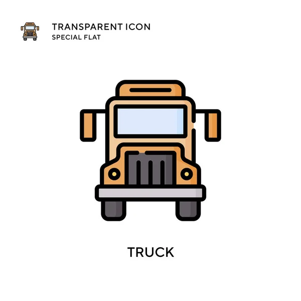 Truck Vectoricoon Platte Stijl Illustratie Eps Vector — Stockvector