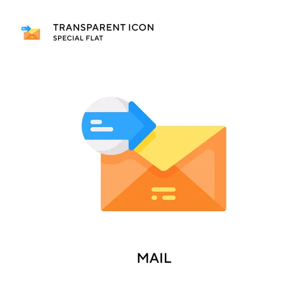 Icône Vectorielle Mail Illustration Style Plat Vecteur Eps — Image vectorielle