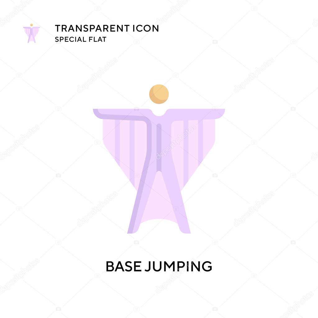 Base jumping vector icon. Flat style illustration. EPS 10 vector.