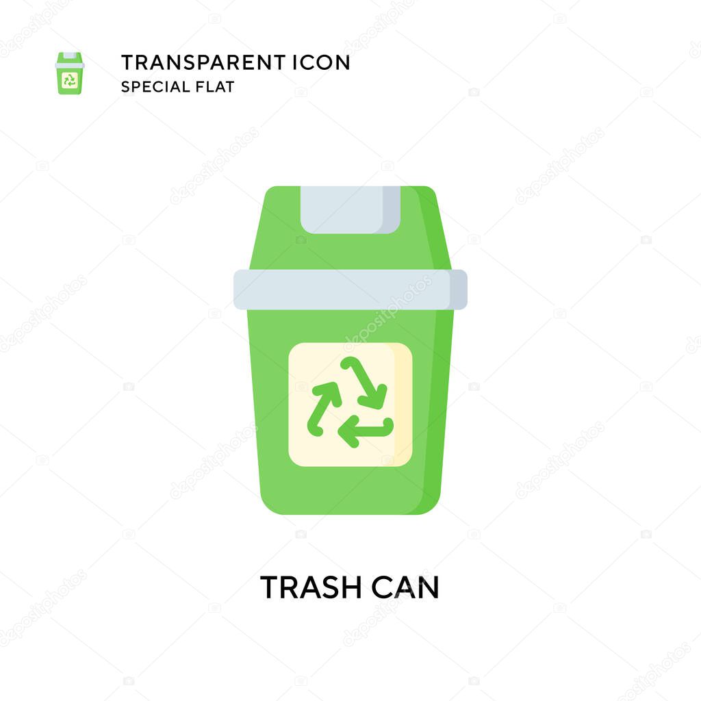Trash can vector icon. Flat style illustration. EPS 10 vector.