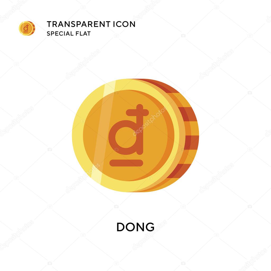 Dong vector icon. Flat style illustration. EPS 10 vector.