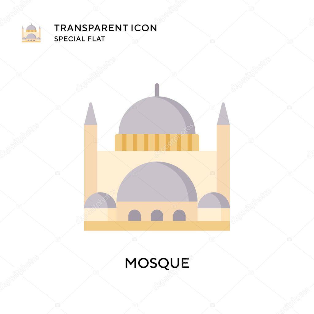 Mosque vector icon. Flat style illustration. EPS 10 vector.