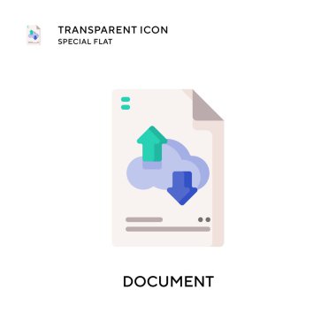 Belge vektör simgesi. Düz çizim. EPS 10 vektörü.