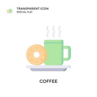 Kahve vektörü ikonu. Düz çizim. EPS 10 vektörü.