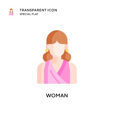 Kadın vektör simgesi. Düz çizim. EPS 10 vektörü.