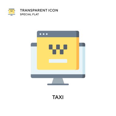 Taksi vektör simgesi. Düz çizim. EPS 10 vektörü.