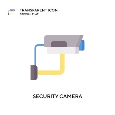 Güvenlik kamerası vektör simgesi. Düz çizim. EPS 10 vektörü.