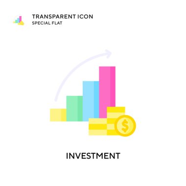 Yatırım vektör simgesi. Düz çizim. EPS 10 vektörü.