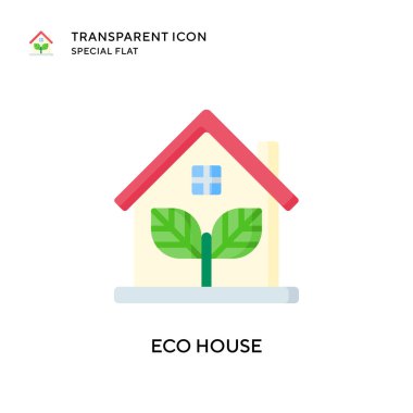 Eko ev vektör simgesi. Düz çizim. EPS 10 vektörü.