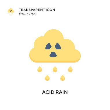 Asit yağmuru vektör simgesi. Düz çizim. EPS 10 vektörü.
