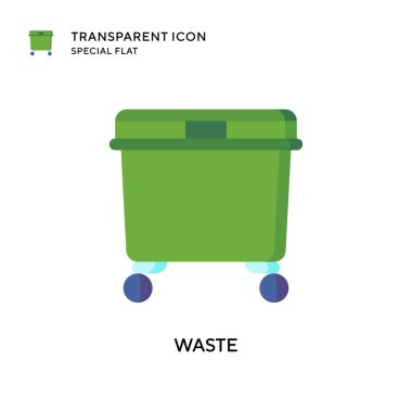 Atık vektör simgesi. Düz çizim. EPS 10 vektörü.