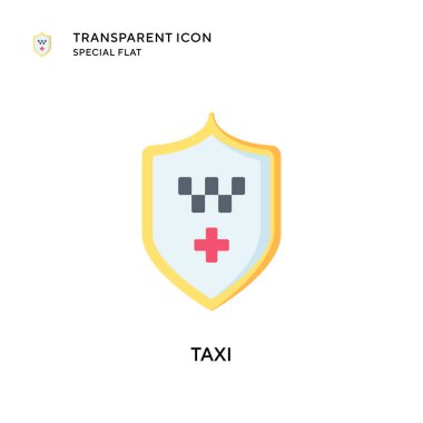 Taksi vektör simgesi. Düz çizim. EPS 10 vektörü.