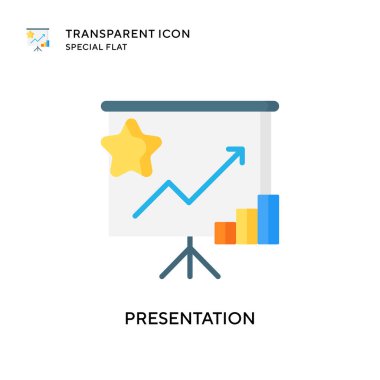 Sunum vektör simgesi. Düz çizim. EPS 10 vektörü.