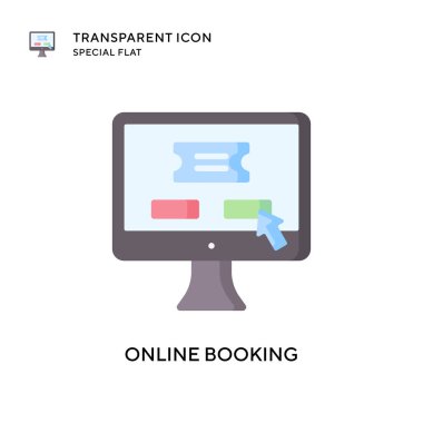 Çevrimiçi vektör simgesi rezervasyonu. Düz çizim. EPS 10 vektörü.