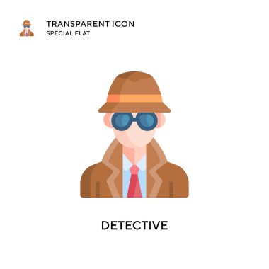 Dedektif vektör ikonu. Düz çizim. EPS 10 vektörü.