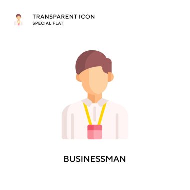 İş adamı vektör simgesi. Düz çizim. EPS 10 vektörü.